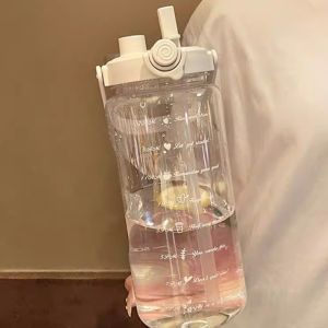 Extra Large Capacity Water Bottle for Women, 2026 New Summer Sports 2000ml Plastic Cup, High Temperature Resistant Large Water Bottle for Men